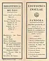 „Editiones Insulae“, Erste Lieferung mit 7 Reihen­titeln (I.V. 41?, 1920)