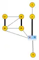Der weiter reduzierte Graph 
  
    
      
        
          G
          ″
        
        =
        
          G
          ′
        
        
          /
        
        
          B
          ′
        
      
    
    {\displaystyle G''=G'/B'}