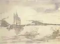 Édouard Manet:Der Fischfang (Zeichnung), 1860–1862
