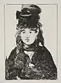 Édouard Manet: Bildnis Berthe Morisot (schwarze Fassung), 1872–1874, Kreidelithografie