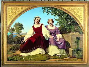 Die zwei Mädchen am Brunnen von Eduard Bendemann, 1833