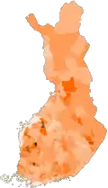 Basisfinnen ﻿0–10 %﻿10–15 %﻿15–20 %﻿20–25 %﻿25–30 %﻿30–35 %﻿35–40 %﻿40–45 %﻿45–50 %﻿50–100 %