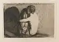 Edvard Munch: Trost (1894), Kaltnadelradierung, 33,2 × 48,2 cm, Privatsammlung