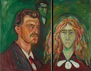 Selbstporträt mit Tulla Larsen (1905)