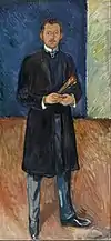Selbstbildnis mit Pinseln (1904), Öl auf Leinwand, 197 × 91 cm, Munch-Museum Oslo