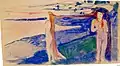 Loslösung (1893), Aquarell, Gouache und Wachsmalstift auf Papier, Munch-Museum Oslo