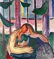 Vampir im Wald (1916–18), Öl auf Leinwand, 150 × 137 cm, Munch-Museum Oslo