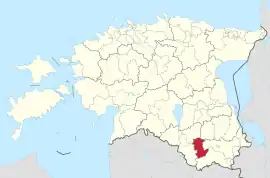 Karte von Estland, Position von Antsla hervorgehoben