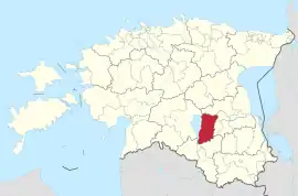 Karte von Estland, Position von Elva hervorgehoben
