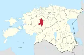 Karte von Estland, Position von Kehtna hervorgehoben