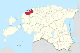 Karte von Estland, Position von Lääne-Harju hervorgehoben