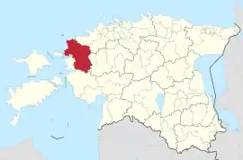 Karte von Estland, Position von Lääne-Nigula hervorgehoben
