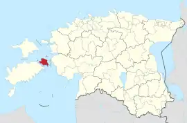 Karte von Estland, Position von Muhu hervorgehoben