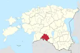 Karte von Estland, Position von Mulge vald hervorgehoben