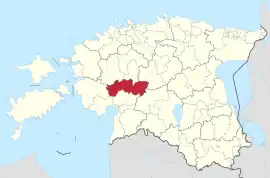 Karte von Estland, Position von Põhja-Pärnumaa hervorgehoben