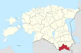 Karte von Estland, Position von Rõuge hervorgehoben