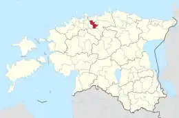 Karte von Estland, Position von Raasiku hervorgehoben