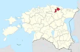 Karte von Estland, Position von Rakvere vald hervorgehoben