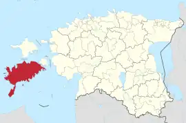 Karte von Estland, Position von Saaremaa hervorgehoben