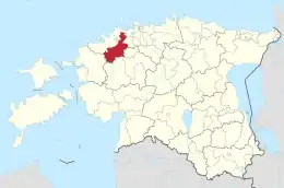 Karte von Estland, Position von Saue hervorgehoben