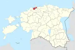 Karte von Estland, Position von Tallinn hervorgehoben