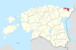 Karte von Estland, Position von Toila hervorgehoben