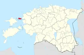 Karte von Estland, Position von Vormsi hervorgehoben