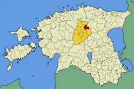 Karte von Estland, Position von Järva-Jaani hervorgehoben