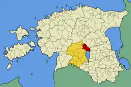 Karte von Estland, Position von Kolga-Jaani hervorgehoben