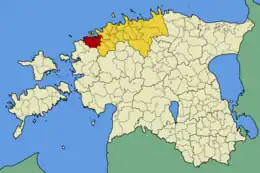 Karte von Estland, Position von Padise hervorgehoben