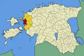 Karte von Estland, Position von Ridala hervorgehoben