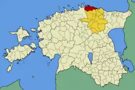 Karte von Estland, Position von Vihula hervorgehoben
