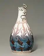 Jugendstil-Vase mit Eidechse, Porzellanmanufaktur Bing & Grøndahl, 1902