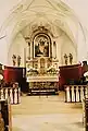 Egelhofen bei Mindelheim, Kirche innen mit ehemaligem Hochaltar vor ca. 1970