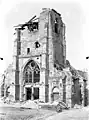 Zerstörte Pfarrkirche 1914