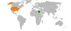 Lage von Ägypten und Vereinigte Staaten