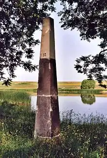 Ganzmeilensäule Nr. 12 am Ehrlichtteich nahe Göppersdorf