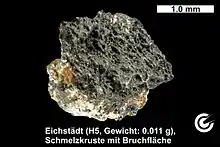 Schmelzkruste vom Meteorit Eichstädt