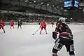 Szene eines Play-off-Spiels der Eisbären gegen die Halle Saale Bulls (2018)