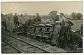 Eisenbahn-Regiment 3, entgleiste Feldbahnlok