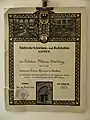 Urkunde von 1926 über bestandene Schwimmprüfung