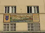 Mosaik mit der Abbildung der alten Verbauung am Elisabethinen-Haus (Nr. 13–19)