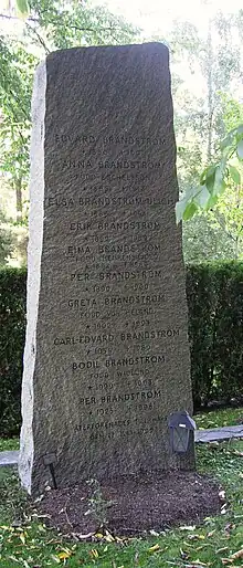 Grabstein aus grauem Granit.