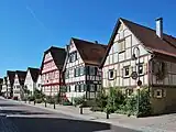 Fachwerkhäuser in der Carl-Schmincke-Straße in Eltingen