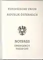 Notpass der Republik Österreich, ausgegeben im Jahr 2008