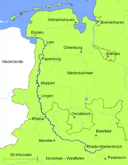 Verlauf der Ems