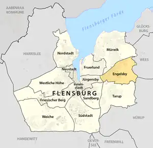 Lage von Engelsby in Flensburg