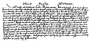 Die gotische Kursive English chancery hand (1418), später „Secretary hand“ genannt