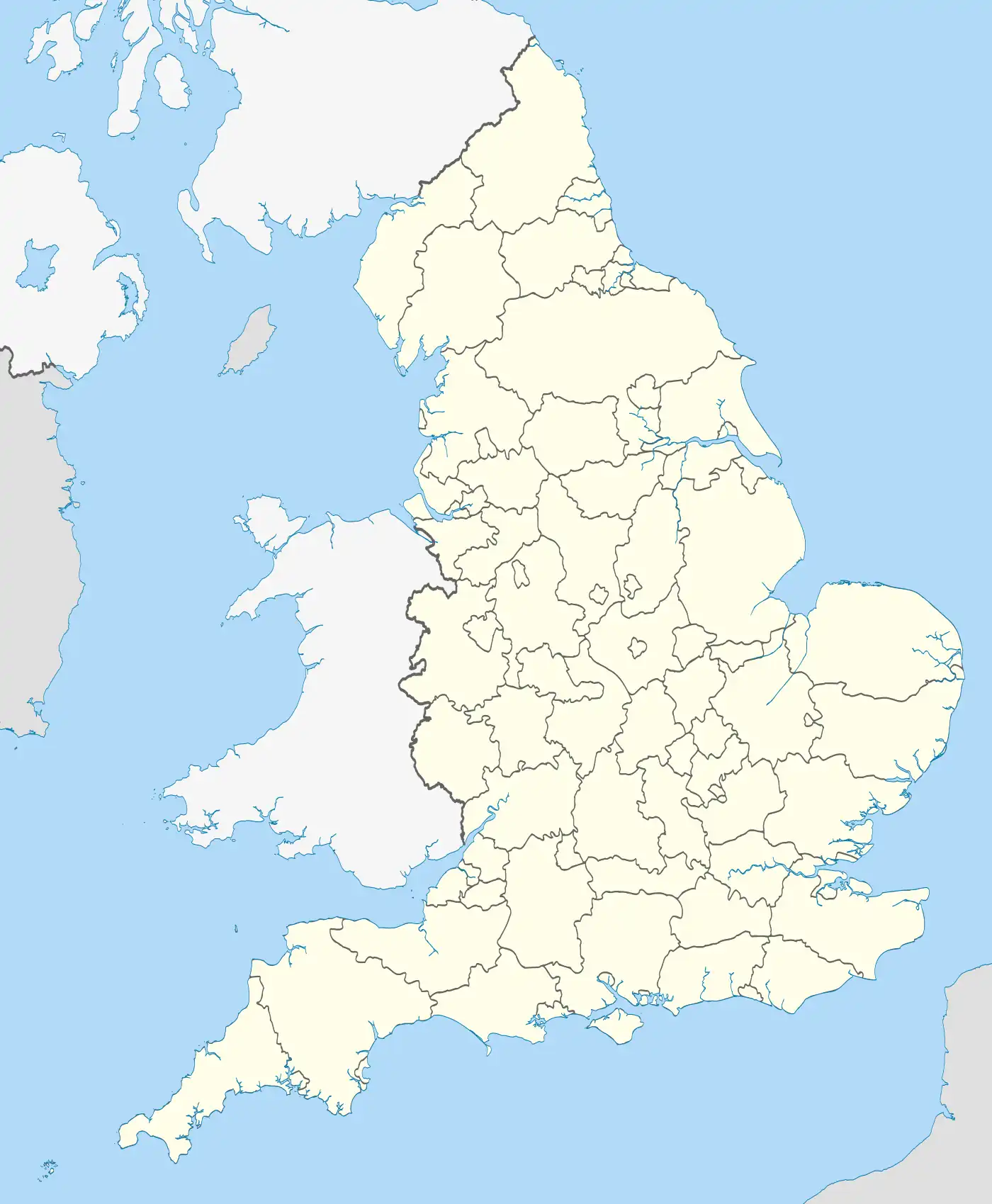 Backsteinbauwerke der Gotik/Verteilung in England (Verwaltungsgrafschaften Englands)