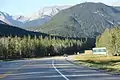 Einfahrt in den Jasper-Nationalpark Richtung Osten